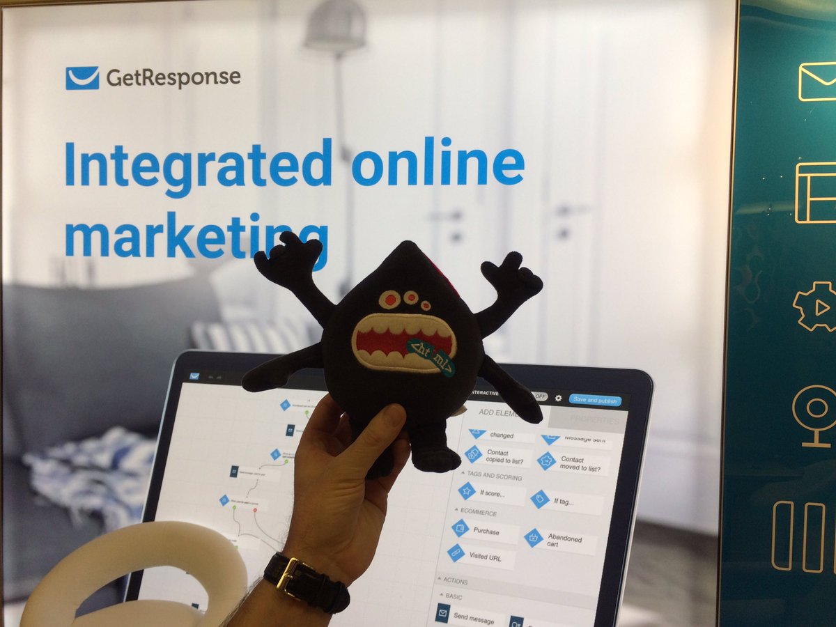 SalesLadyRachel's tweet photo. Monster wants to chat to you at #AdTechNY! Come see us at the GetResponse booth :-) https://t.co/7cwlvwdDQv