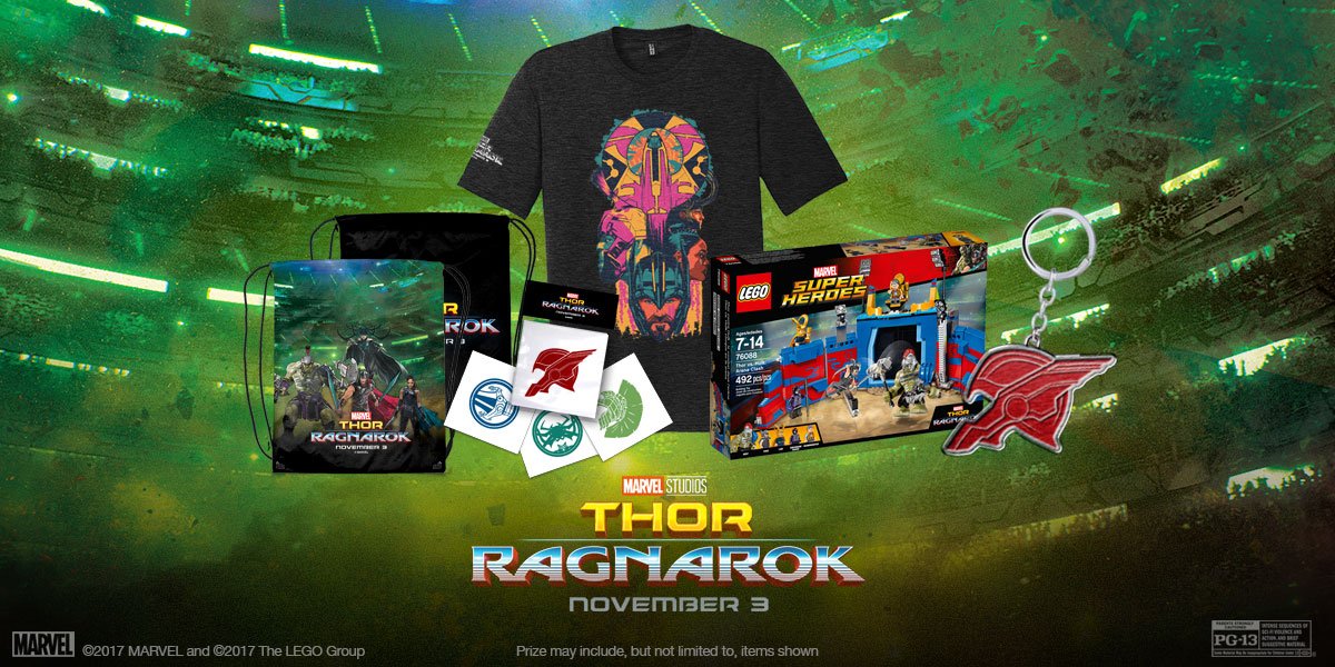 RegalMovies's tweet photo. FOLLOW us &amp; RT for a chance to win this #ThorRagnarok #LEGO prize pack! #giveaway Get tickets &amp; showtimes: https://t.co/1VBbyN2FXH https://t.co/oKWNpBN6qO
