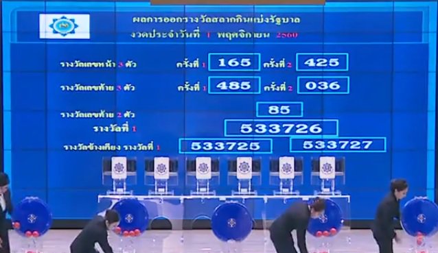 lottery.co.th/lotto/1-11-60 
1 พฤศจิกายน 2560
รางวัลที่ 1 เลขที่ออก 533726
เลขท้าย 2 ตัว 85
เลขหน้า 3 ตัว 165 425
เลขท้าย 3 ตัว 036 485
#หวย #ตรวจหวย