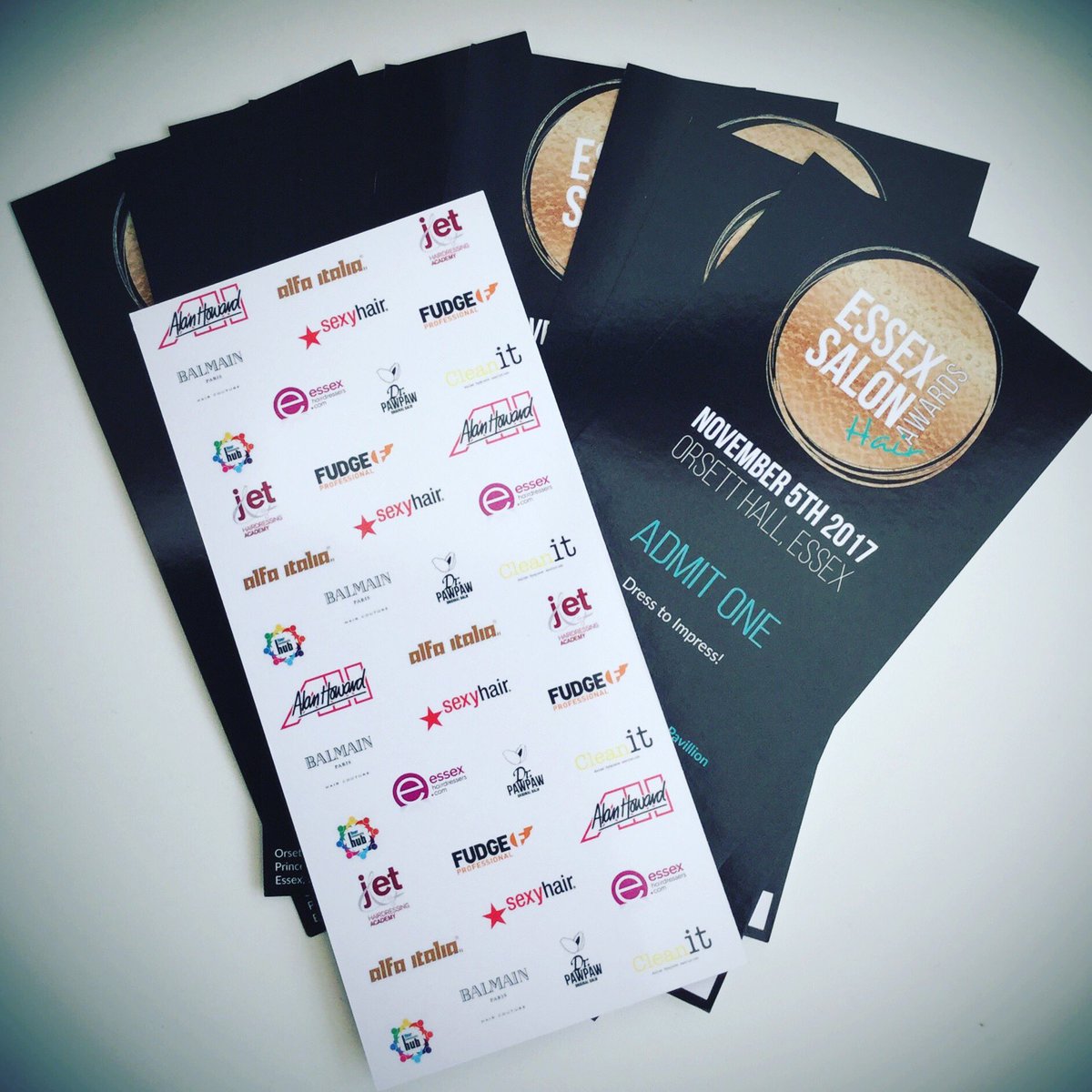 Essex Salon Award tickets have arrived 😀
