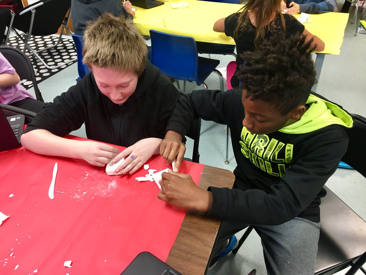 AdventurersCEMS's tweet photo. Starting to sculpt an Ancient Egyptian model out of a bar of soap!  Can’t wait to see the finished products! #CEMSBlazers @CampErnstBlazer https://t.co/KvxBvXjcy4