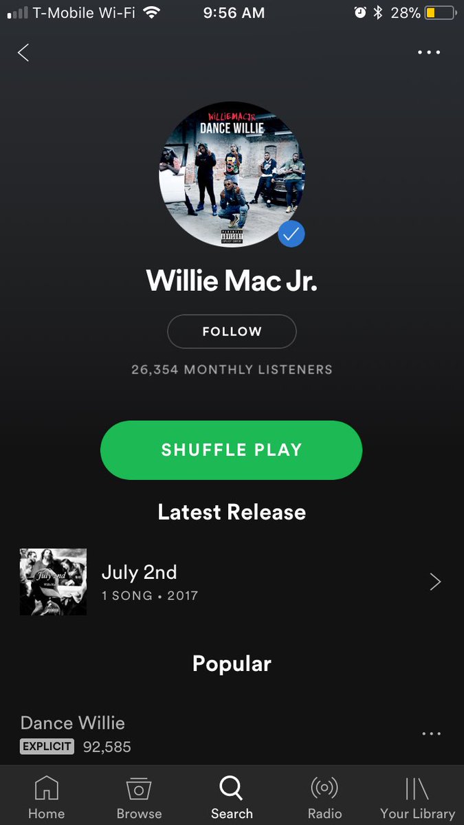WillieMac_Jr's tweet photo. Almost 100,000 spins on Spotify! #InćRecords 😏 https://t.co/fHD2KIOf1k
