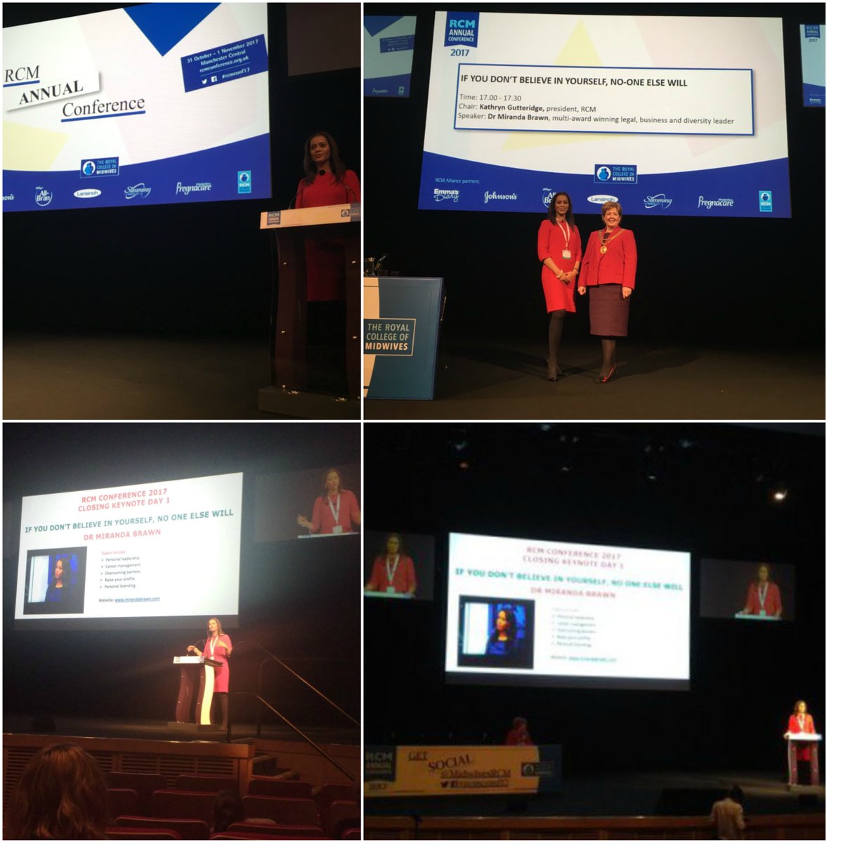 MBDiversityLead's tweet photo. Dr Miranda Brawn @MBDiversityLead was closing keynote @midwivesRCM #RCM2017 & RCM President Kathryn Gutteridge intro https://t.co/d3HwwbeswF https://t.co/vYXAVzZhGf