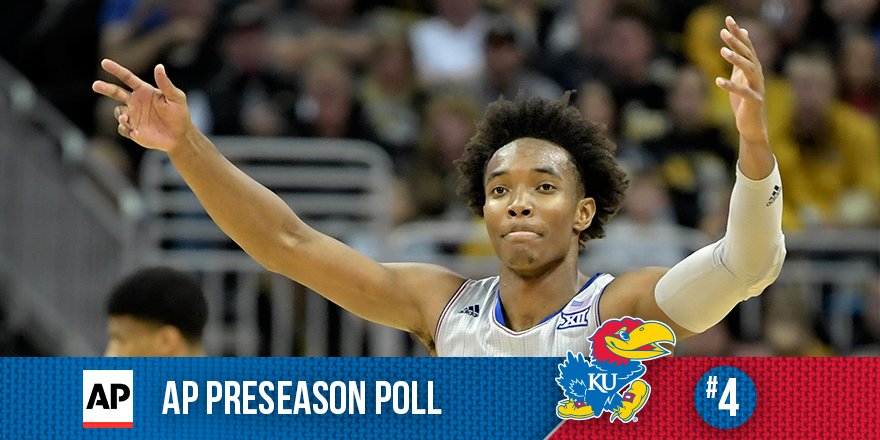 For third straight year, #KUbball is ranked No. 4 or higher in the Associate Press Preseason Poll 

DETAILS ➡️ kuathne.ws/2zXMx1W