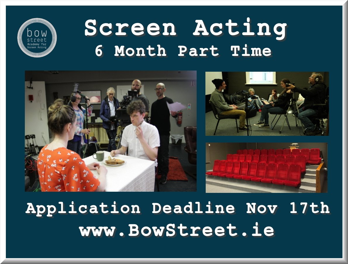 12bowstreet's tweet photo. Apply Now! 
Deadline Nov 17th fast approaching for our most popular course.
Screen Acting Part Time 
Details: https://t.co/m6r3BM2Yh8 https://t.co/qVaAQNNKa3