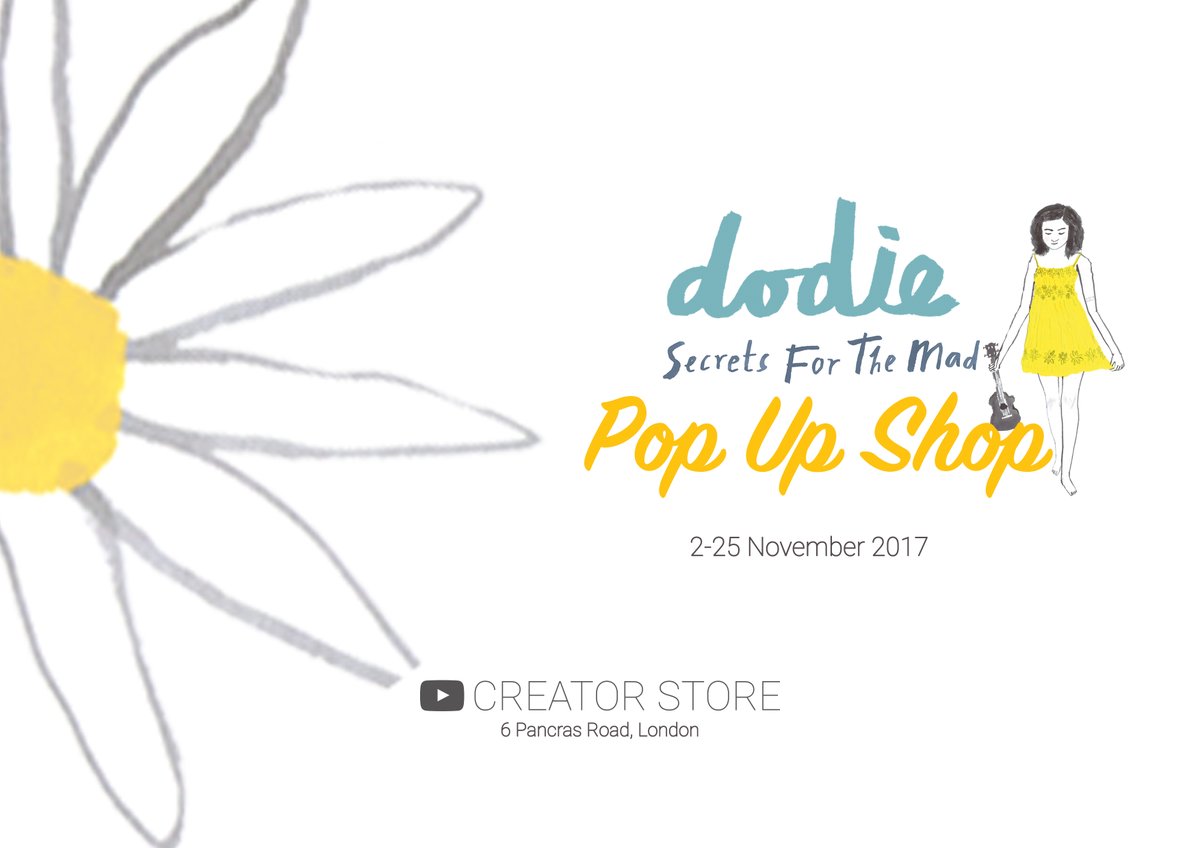 doddleoddle's tweet photo. from tomorrow, for 3 weeks @YouTubeSpaceLon #creatorstore will have a dodie popup shop!
with signed copies of my BOOK (AH)
and EPs and merch https://t.co/R3QXXCh6eD