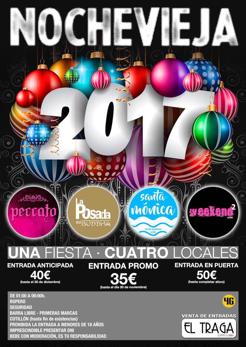 Un año más os presentamos la FIESTA DE NOCHEVIEJA más multitudinaria y divertida de León...