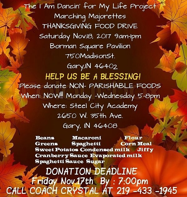CRYSTYLISH1's tweet photo. Hi y'all #IAMD4ML Marching Majorettes is taking NONPARISHABLE FOOD DONATIONS 4 R #THANKSGIVING FOOD DRIVE 2194331945 https://t.co/VyYcHslaeH
