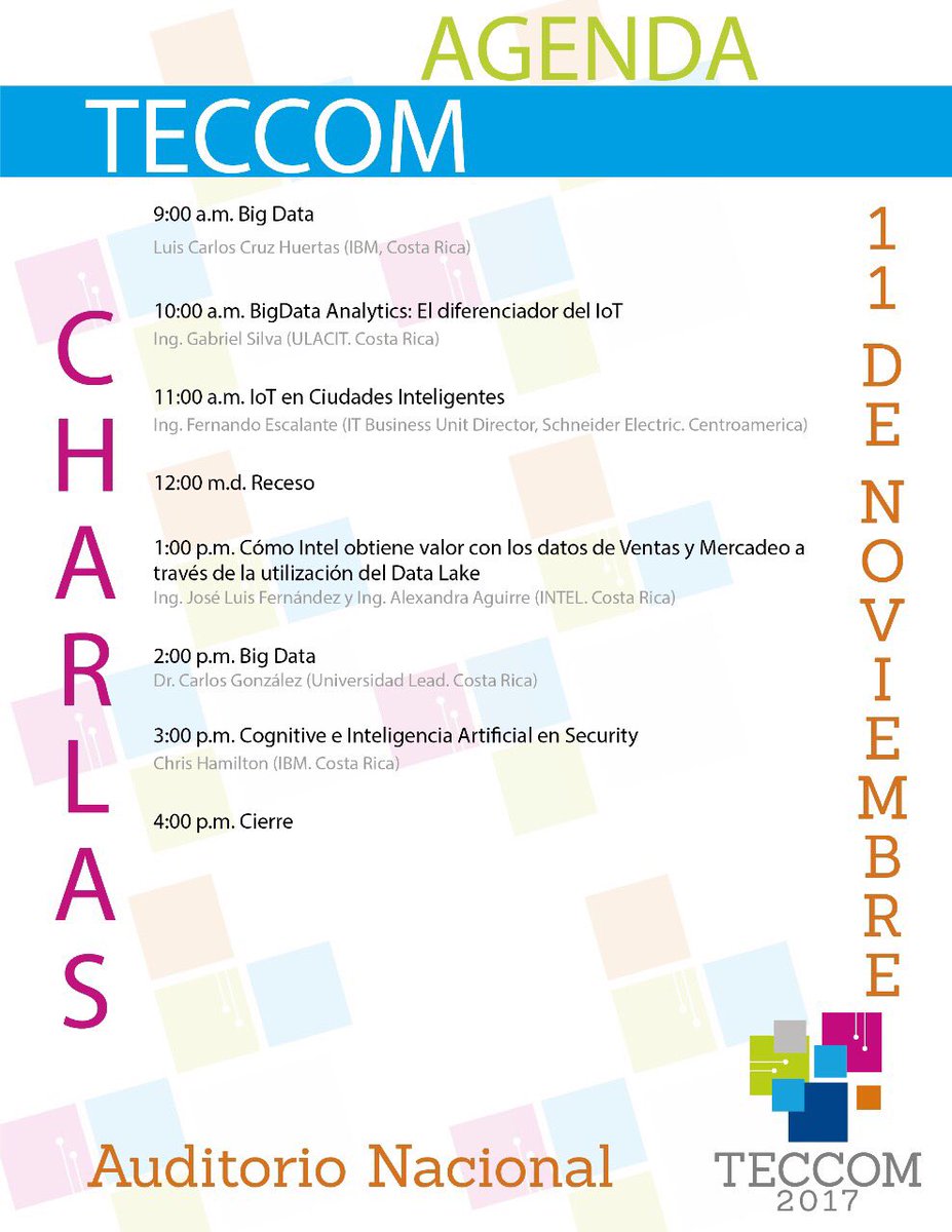 RandyValverde's tweet photo. Saludos a todos; nuevamente les pido prestados unos minutos para invitarlos al #TECCOM en su XII. Adjunto agenda @CPICCR https://t.co/2uzHwTk2HK