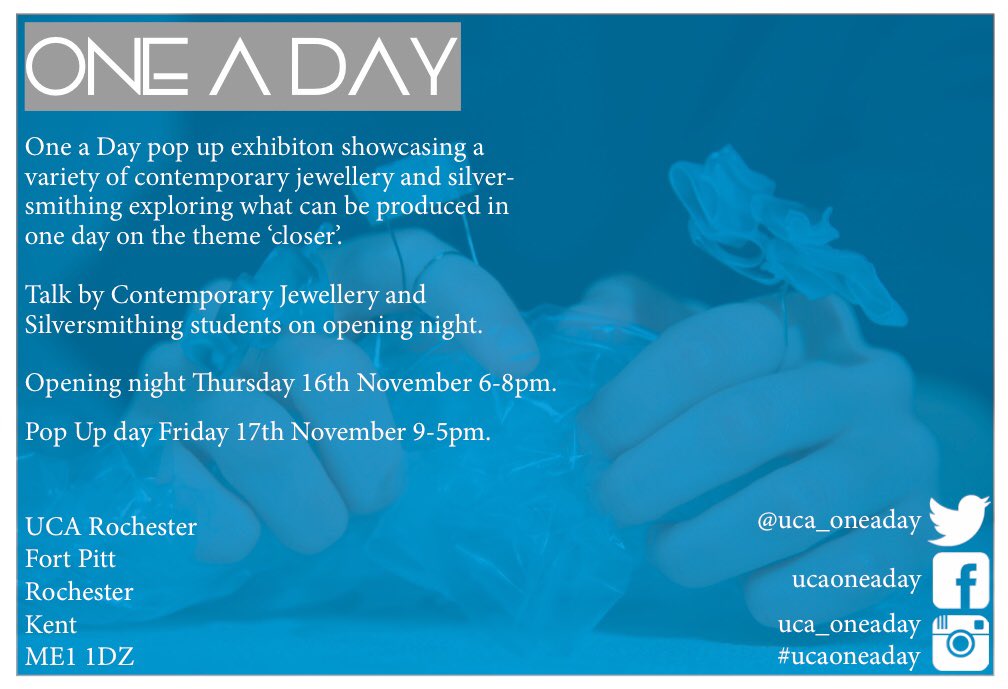 uca_oneaday's tweet photo. #wecreate #oneaday #ucajewellery  #jewellerymaking #jewellery #craft #design #rochester #handmade #contemporaryjewellery #exhibition https://t.co/8OBtIrbvAt