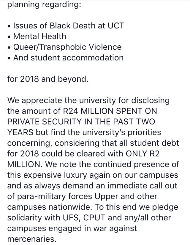 varsitynews's tweet photo. 1/2 #uctassembly #uctshutdown #UCTFeesMustFall2017 #Feesmustfall https://t.co/ep6ImfCYnL https://t.co/o4JMg2Rdjq