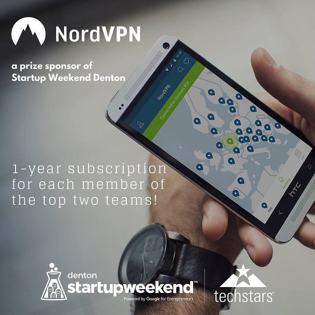 Each member of the top two teams at Startup Weekend Denton get a a year subscription to @internet_freedom NordVPN!… ift.tt/2imS9f1