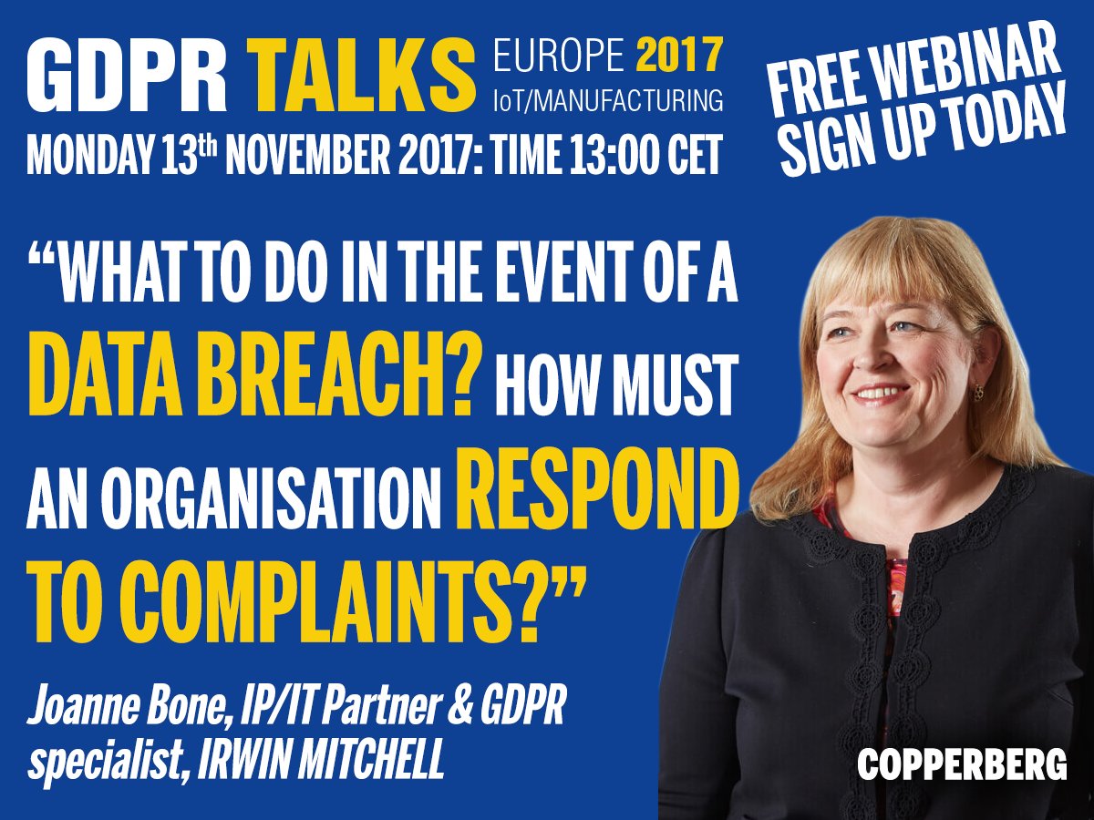 CopperbergAB's tweet photo. Sign up to our new #GDPRTalks webinar! > https://t.co/B1yVh4k9r8 https://t.co/GZ3lQ35H8x