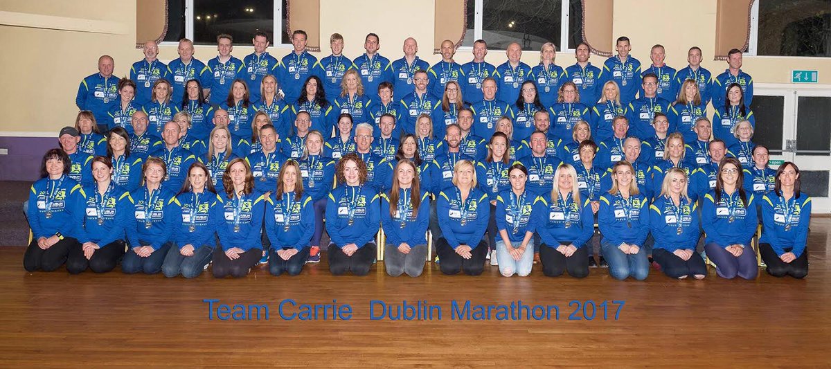 TeamCarrieMR's tweet photo. TeamCarrie Class of 2017 #TSstrong #YeaWeCan @dublinmarathon @IrishRunnerMag https://t.co/YMrMGEYLny