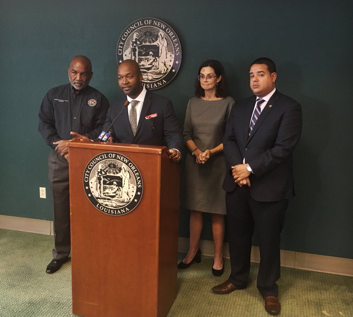 NOLACityCouncil's tweet photo. Today, we held a press conference to stress the need for a $1 million 2018 Budget allocation request for early childhood education in #NOLA https://t.co/2OsMH6vhyP
