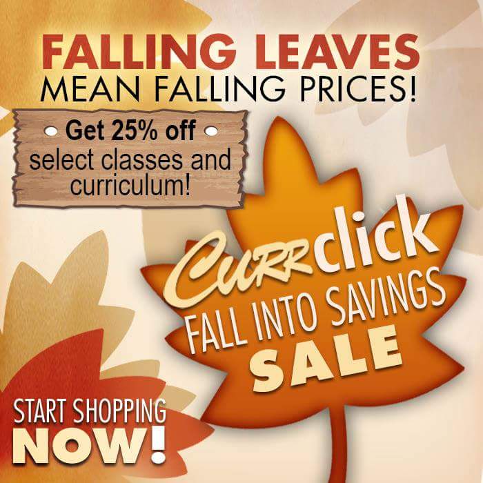 CurrClick's tweet photo. Our Fall Into Savings Sale is going on now!  Get 25% off selected classes and curriculum. https://t.co/m1IzN9Eie9 https://t.co/603JPUZ9FR