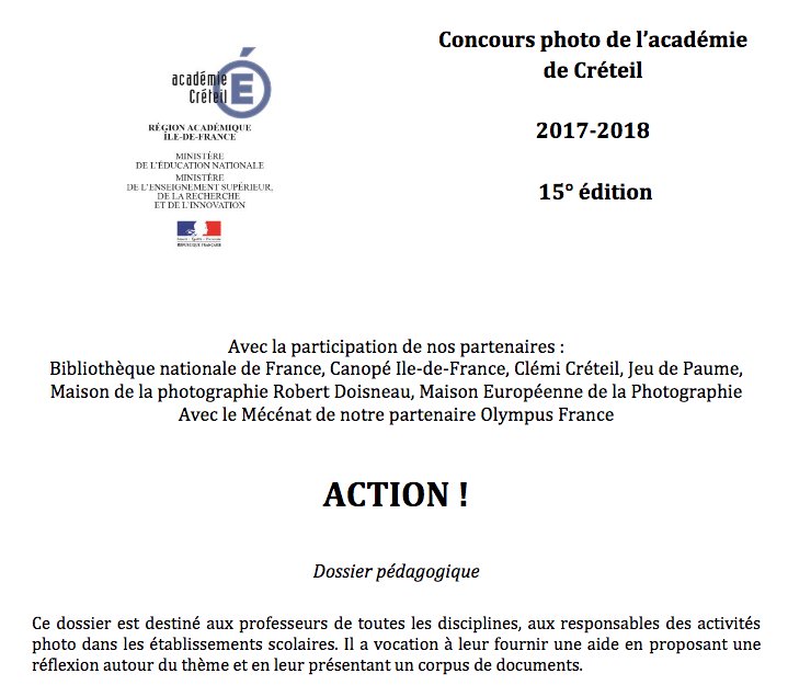 EMI_edu_num's tweet photo. 🎬 Action ! Thème du 15e concours #photo #DAAC @AcCreteil ouvert à tous les élèves. Dossier pédagogique &amp; inscription https://t.co/kGpB17f2EZ https://t.co/yUOqt0GZ8X