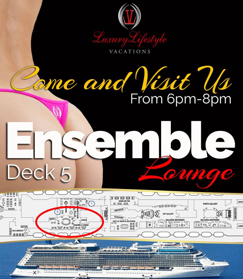 LLVClub's tweet photo. Come & Visit Us @ Ensamble Lounge Deck 5!
Every day: 6pm-8pm and redeem your #LLVClub gift
#Equinox2017 #LLVStyle #Cruises
@AnayFer_friends https://t.co/6hTsBNVCsg