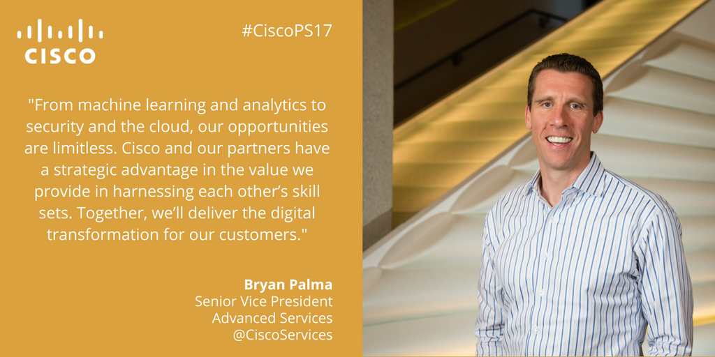 CiscoCX's tweet photo. Digital transformation opportunities are limitless, when we #AccelerateIT together with @CiscoPartners via @BryanJPalma. #CiscoPS17 https://t.co/DqHEUQrTkh