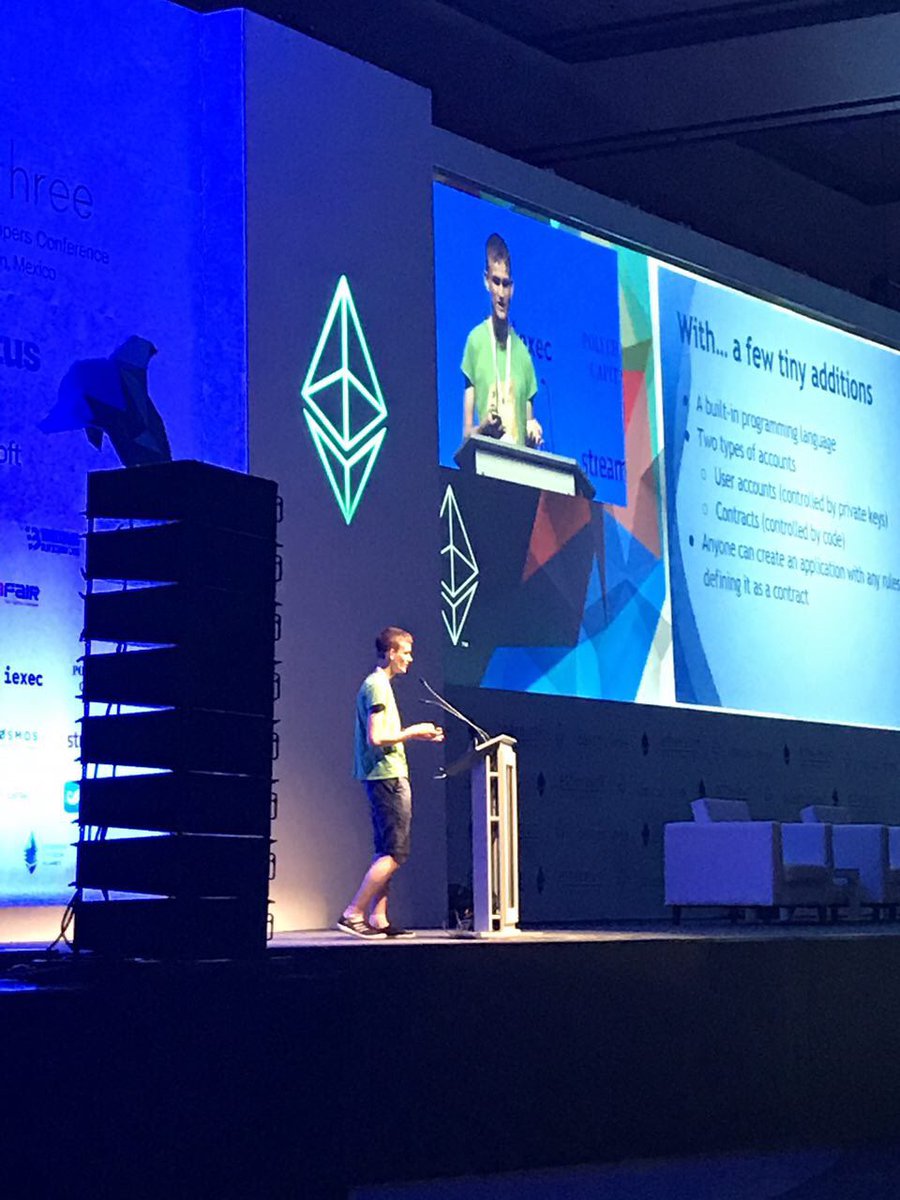 StorifierCo's tweet photo. #Devcon3 Opening speech by Vitalik . Excited to be here! #ethereum #devcon https://t.co/0Ch79JPrTR