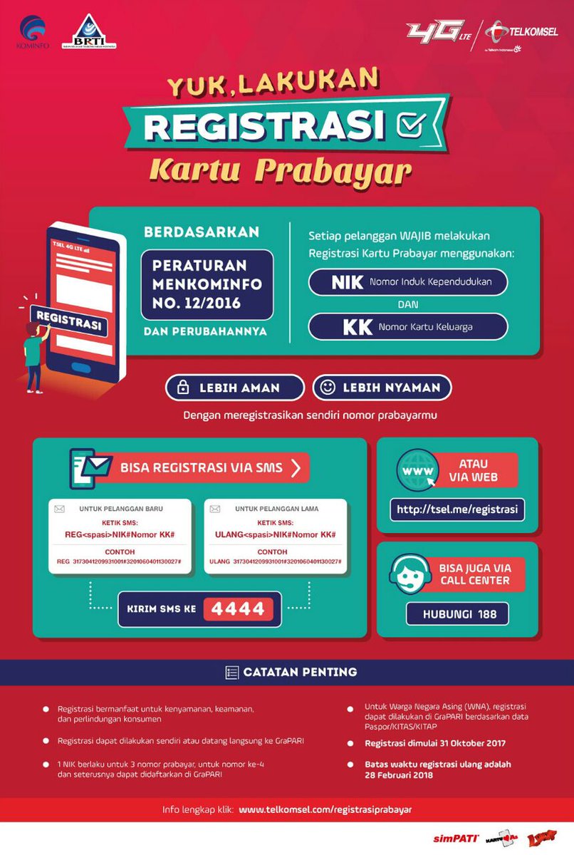 tHe_Ribs's tweet photo. Yuk.... Registrasi Ulang prabayar @telkomsel mulai 31 Okt 2017 sd 28 Februari 2018, Caranya Gampang bangeutttttt.... https://t.co/eXR1LIvqyQ