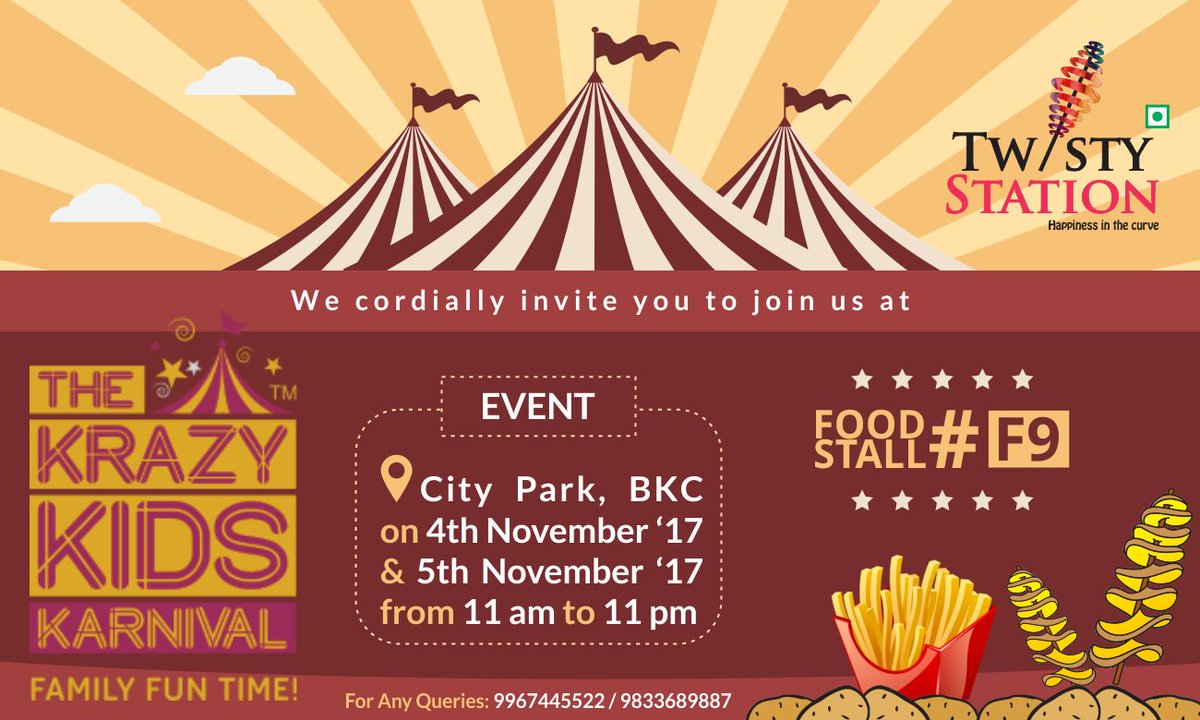 twistystation's tweet photo. Feel the craziness wid a footlong #twisty @ #TwistyStation &amp; get a #smile on your kids face @KrazyKarnival by @kiddosatfun #MeltWaterEvents https://t.co/3L5zjUQ85W