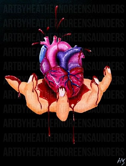 HeatherzART's tweet photo. I give you all my heart! Thank you for following! Oil paint on 8x10 canvas #paint #paintings #painting #oilpainting #LoveYou #horror #gore https://t.co/6jZloQNEi4