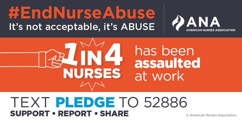 1 in 4 #nurses has been assaulted at work. That's unacceptable. Take the pledge to #EndNurseAbuse NOW. ow.ly/wAqQ30ghoa6