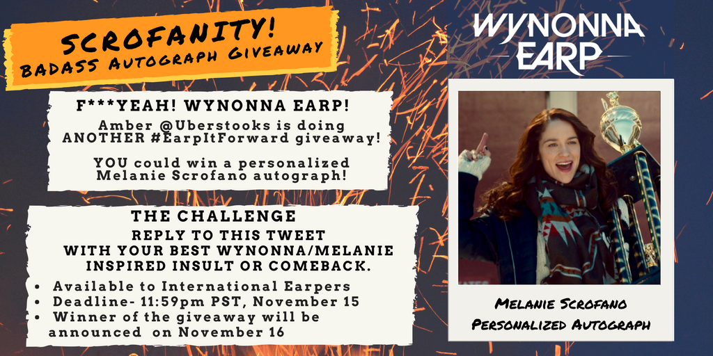 earpitforward's tweet photo. Assholery is word!π Reply to this tweet w/ a Wynonna/Melanie inspired insult/comeback & you could WIN the π₯#SCROFANITY AUTOGRAPH GIVEAWAY!π₯ https://t.co/9IeBNRVvqF