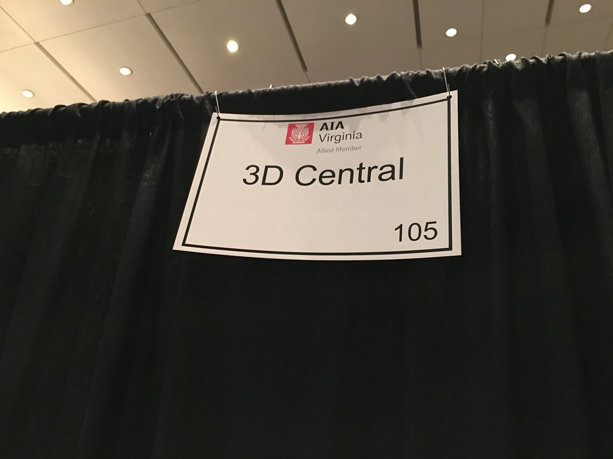 3DCentralVA's tweet photo. 3D Central is proud to be a sponsor of the @AIA_VA ArchEX conference! Come by and see our booth tomorrow!! https://t.co/z1w6ACGbwP
