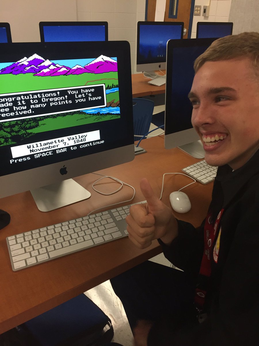 rstandard_lcss's tweet photo. I couldn't just teach Manifest Destiny and NOT take advantage of the Mac Lab to play Oregon Trail. #oldschool #circa1992 #dysentary https://t.co/5lrant0UdO