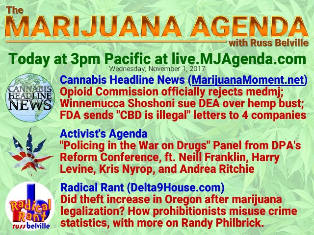 RadicalRuss's tweet photo. 3pm https://t.co/o3nF6iVrQh Details of Opioid Commission rejecting medical #marijuana; #Reform17 Panel on Bad Cops in the War on Drugs. https://t.co/xJ1ctODQfT