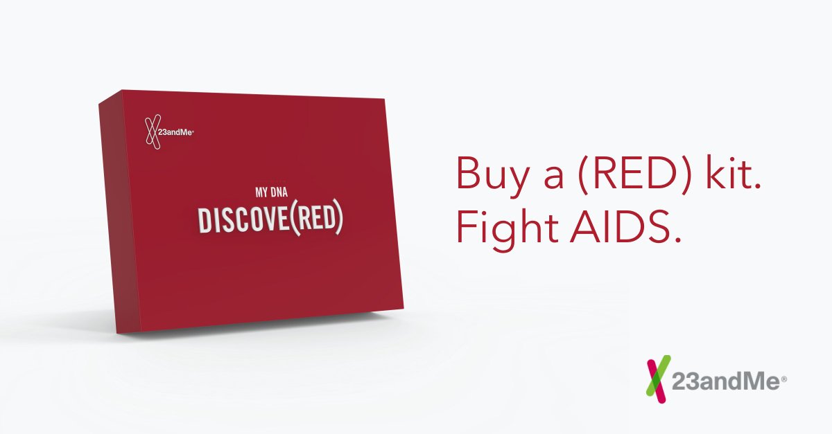 23andMe's tweet photo. We're donating 5% of the purchase price of every
(PRODUCT)RED™ Health + Ancestry Service kit to fight #AIDS! @RED  https://t.co/0S4NduQwUY https://t.co/lpuC2FKaco