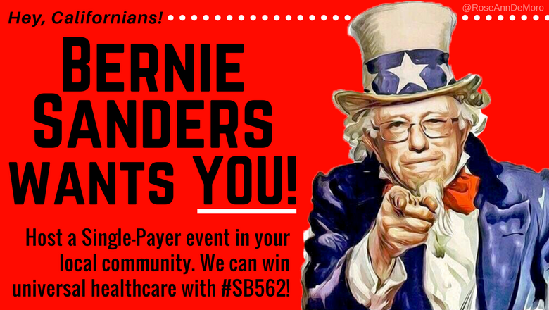 RoseAnnDeMoro's tweet photo. Californians, sign up to host a #SB562, #SinglePayer healthcare event or canvass in your area: https://t.co/LRGpwPVLvX

#WednesdayWisdom https://t.co/nlHFOtKwAQ
