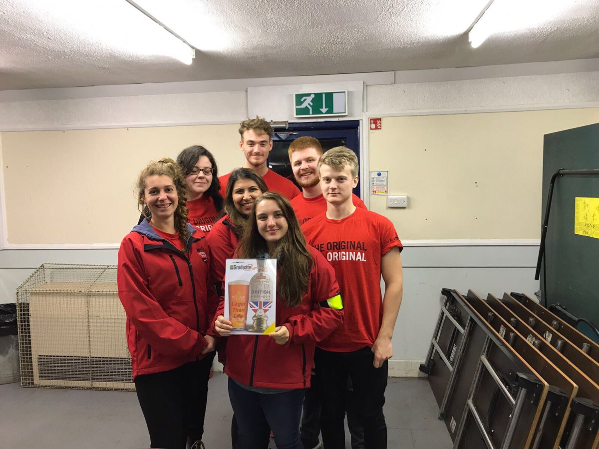 ruth_darlow's tweet photo. Looking exhausted but so proud of my amazing fellow grads after winning our #timesgraduatechallenge day! Go team @Fullers ❤️🥚🌟 https://t.co/gamsRfLBBY