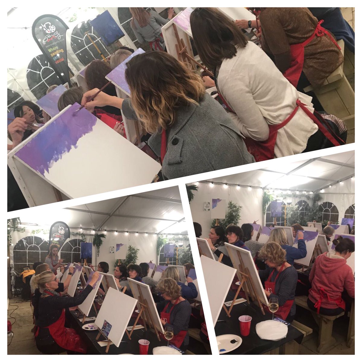 Our ‘Winter Lights’ Brush party in full swing!! 🖌🎨 <a href="/BrushPartyUK/">Brush Party UK</a> #Bicester #angelbicester