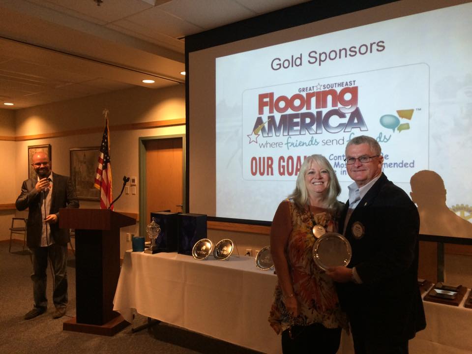 SEFlooringAmer's tweet photo. Special thanks to our Gold Sponsors Nelson & Karen Green @Great_Southeast for your continued support of #RockledgeRotary #SpaceCoastDerbyDay https://t.co/6skSsjdiET