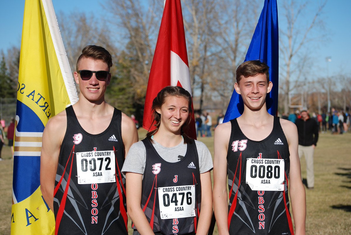 Pictured: Sam Ree, Sydney Crowe and Bray Crowe Cross Country Running  Athletes Compete at Provincials.