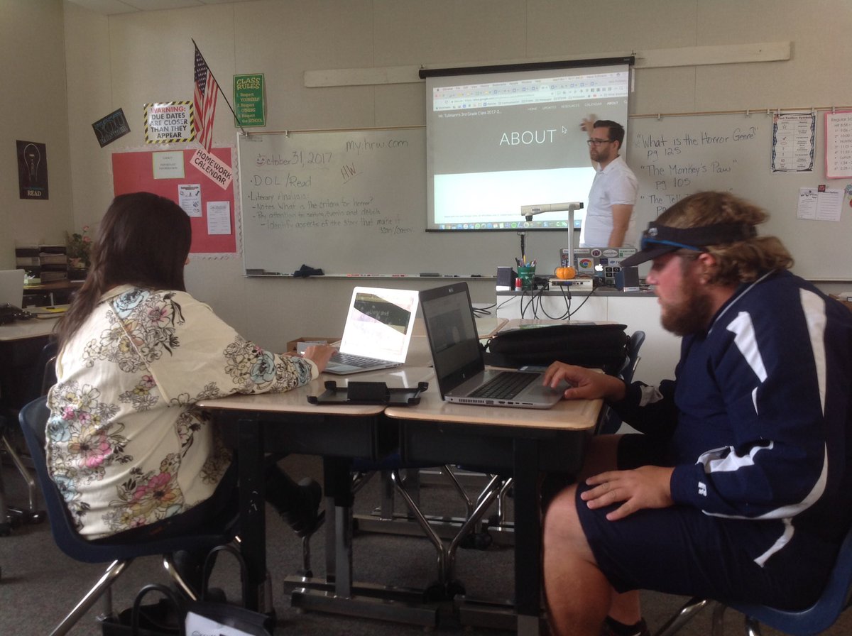 Orcutt Academy High School teacher studs learning new and improved ways to build your own website! #gooaspartans#staffdevelopment