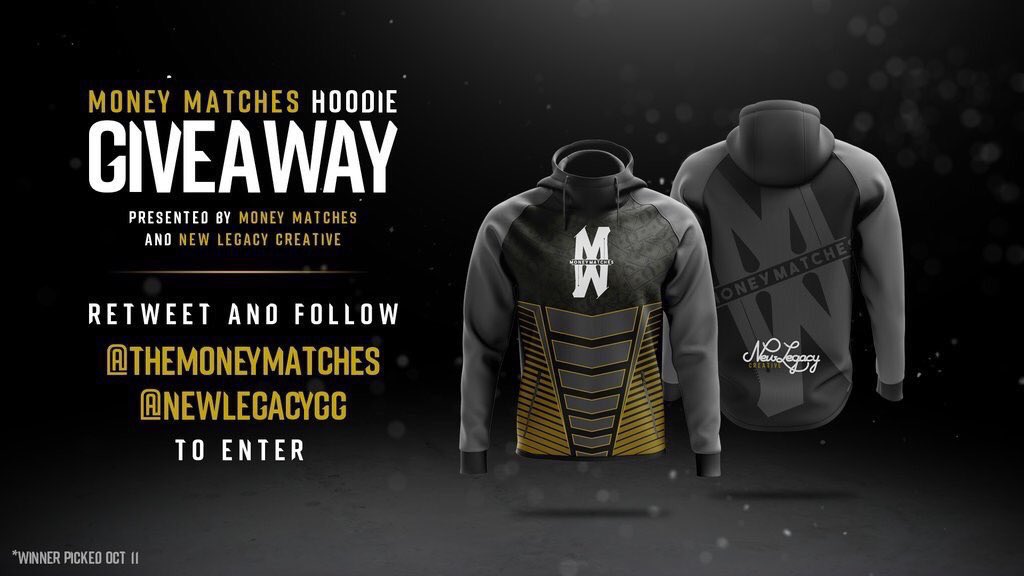 MoneyMatches's tweet photo. Another hoodie giveaway! Make sure to follow both 

@theMoneyMatches

               &amp;

@NewLegacyGG 

RT &amp; Like show Proof

Ends Nov. 25th! https://t.co/uoNugeK1dF