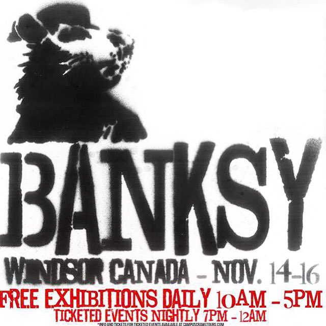 DrinkWolfhead's tweet photo. INFAMOUS BANKSY PAINTING HEADING TO WINDSOR-ESSEX! https://t.co/womGY6FHsp for more info! @banksy #drinkwolfhead #wallsonfire #savingbanksy https://t.co/Ioz8qQnpcO