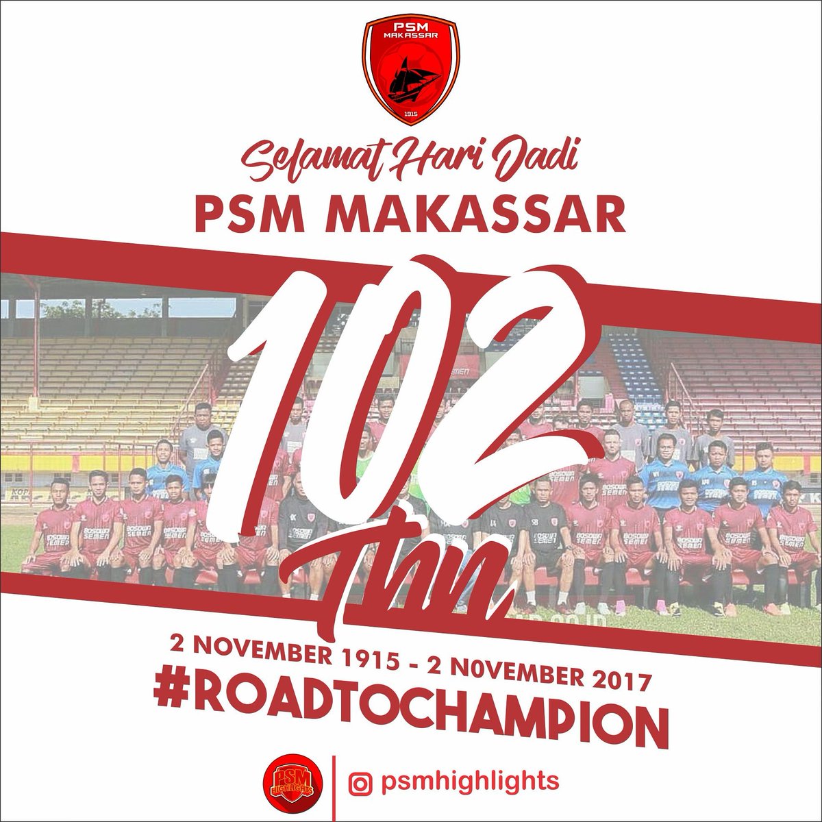 Selamat Hari Jadi Sang Kebangaan yg ke 102 th..
Semoga  Tahun Ini Juara..Aminnn
#ewako