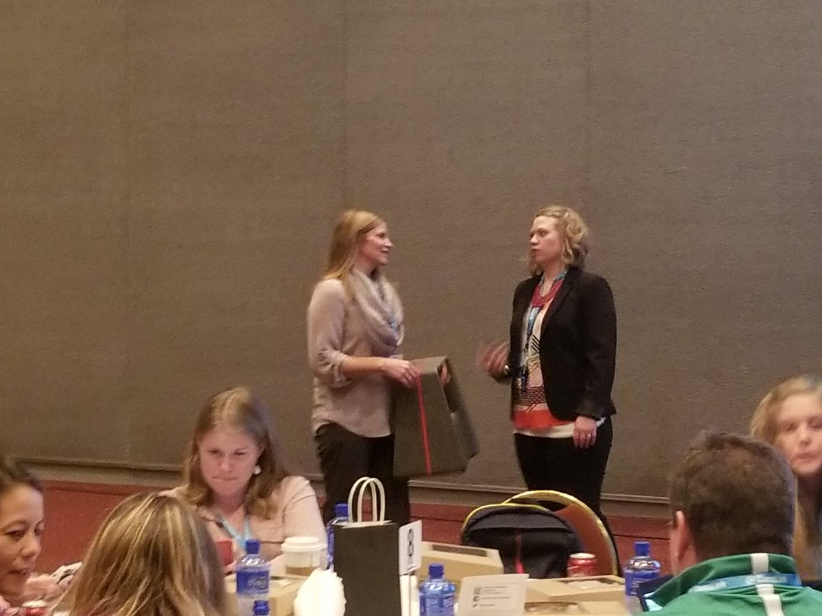 SchlenderJ's tweet photo. Congratulations @SeilerMary on your big prize. Glad we could capture some photos. #PLConf17 https://t.co/RGJvLLUtCu