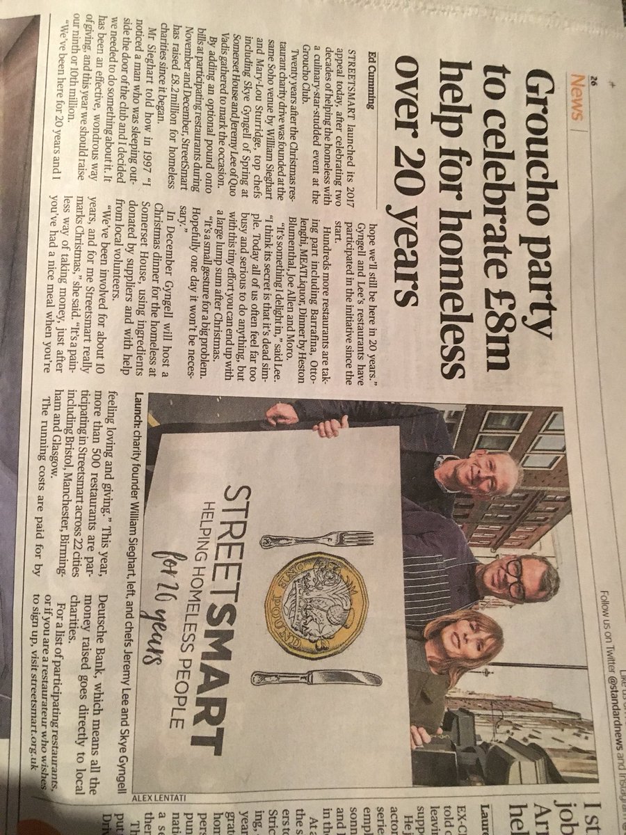 moziervogel's tweet image. So proud to work for a restaurant that cares @Spring_LDN #SkyeGyngell @StreetSmartUK #helpforhomeless