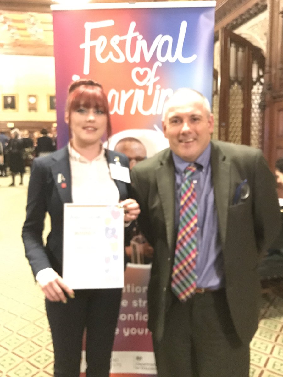 Delighted to meet @chloecauser1 for the 3rd time today at the <a href="/LearnWorkUK/">Learning and Work Institute</a> reception - 1 of the most inspirational apprentices I've ever met