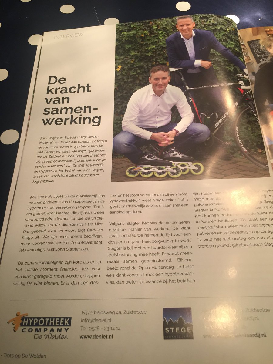 Mooie artikelen in het nieuwe lifestyle magazine Trots op De Wolden over ons bedrijf! #trots #hypotheken