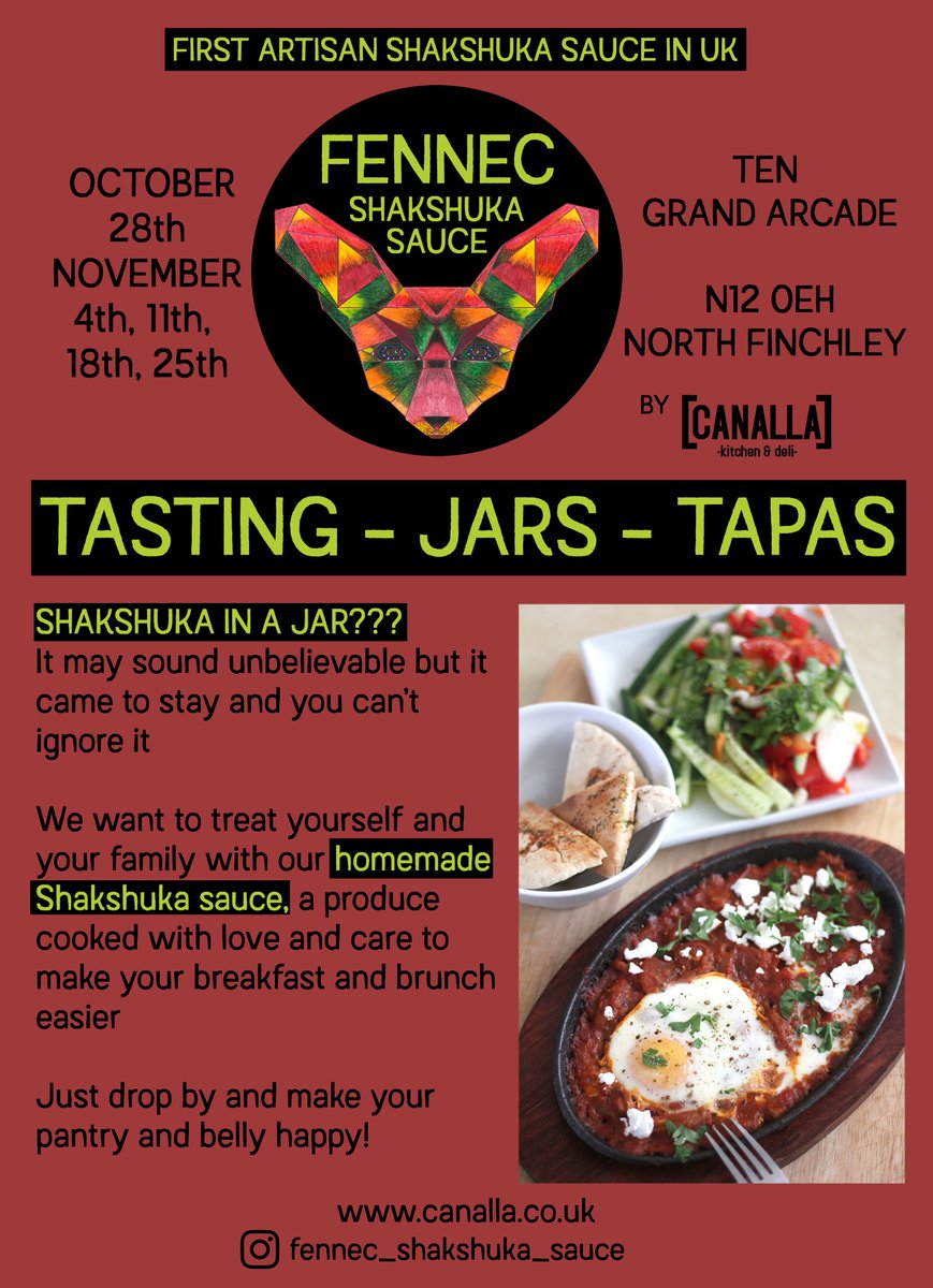 Canalla_UK's tweet photo. We are launching a new Pop Up and Tapas Bar! You will have the chance to get some jars home and eat Shakshuka inspired tapas. https://t.co/d7cFeZTi6l
