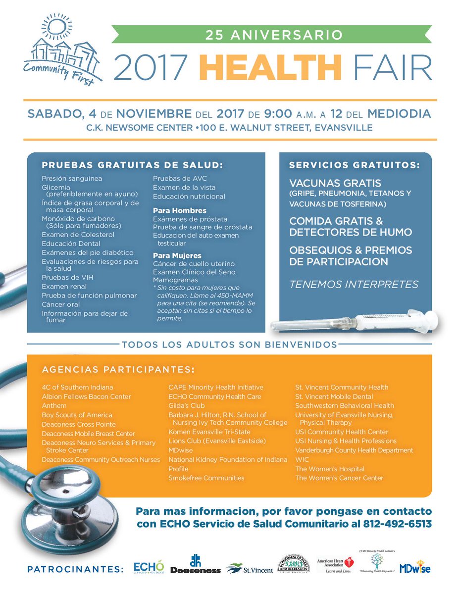 pmarizan's tweet photo. ¡No te pierdas la feria de salud GRATUITA! #FreeHealthFair #Health #Salud #Immigrants #EVV #FeriaDeSalud #Midwest .@QuePasaMidwest https://t.co/8ZFQivtJs1