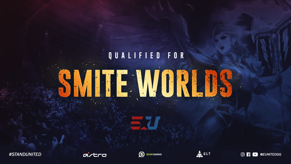 eUnited's tweet photo. We are headed to the @SmitePro World Championships!
A 3-0 sweep over @TrifectaGG gives us our berth. We play LG/SSG for 1st seed on Sunday! https://t.co/VMujLmdokT