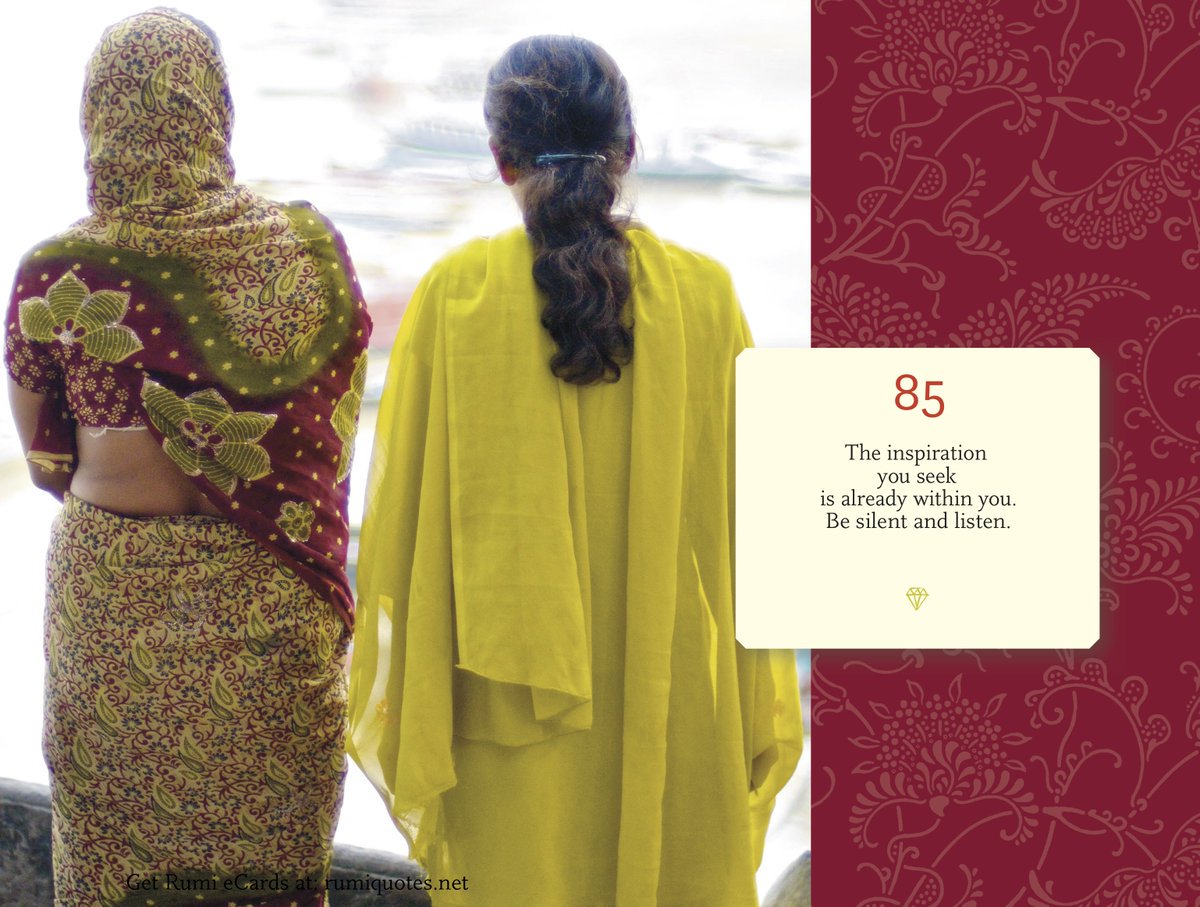 The inspiration you seek is already within you. Be silent and listen. 
#rumi